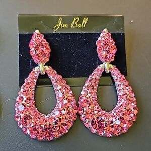 Jim Ball Rose knocker style earrings